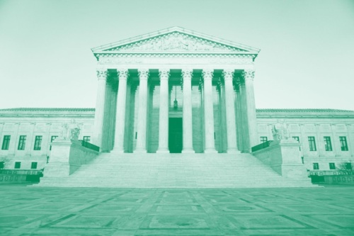 Photo of the Supreme Court with a green overlay.