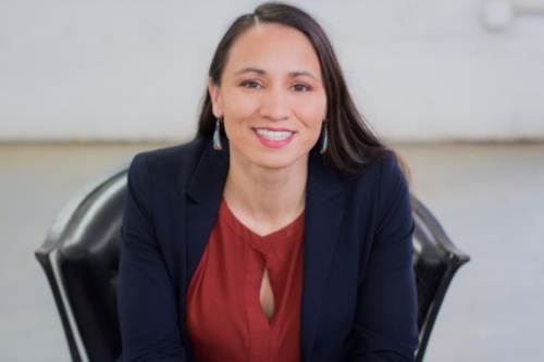 Portrait of Representative Sharice Davids.