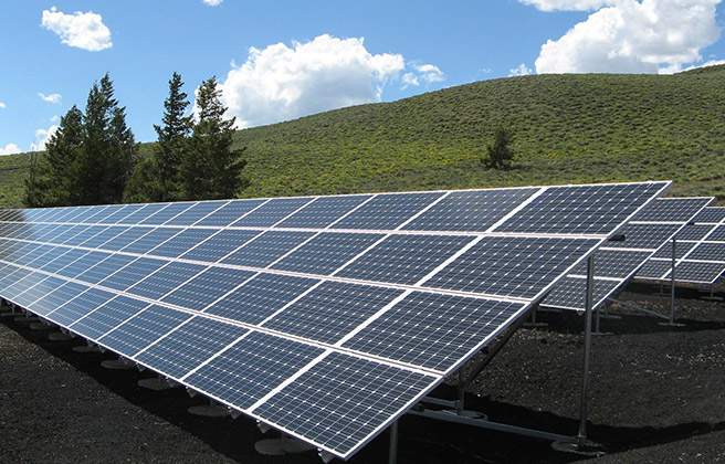 Solar panel array at Craters of the Moon National Park.