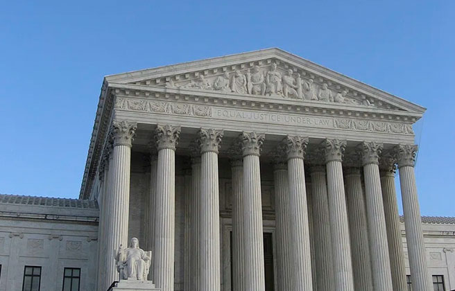 Closeup of the US Supreme Court.