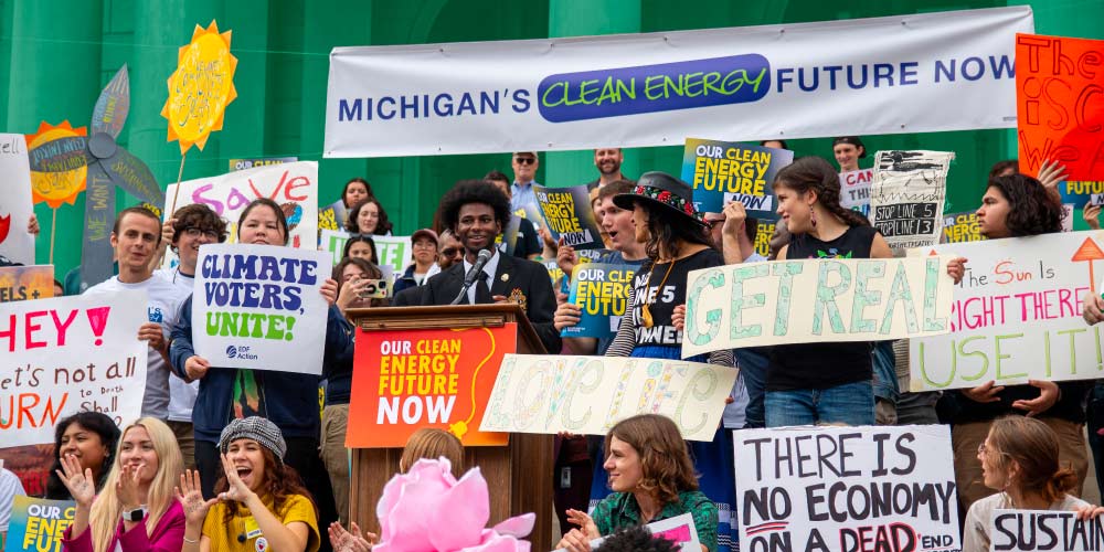 People rally for Clean Energy in Michigan