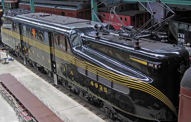 An electric locomotive train in Pennsylvania.