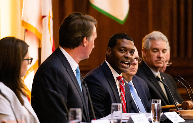 Michael Regan, head of EPA, speaking on a panel.