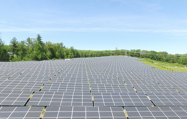 Vast field of solar panels.