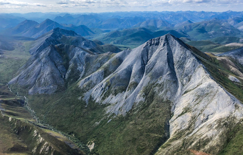 Aerial view of ANWR mountain range.