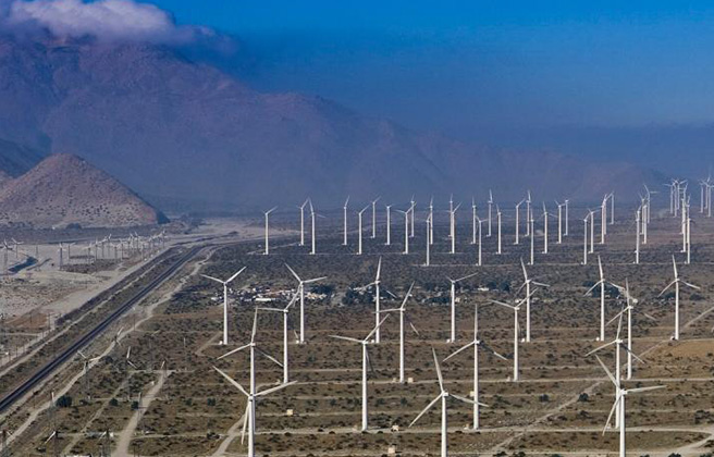 Bureau of Land Management wind turbine field.