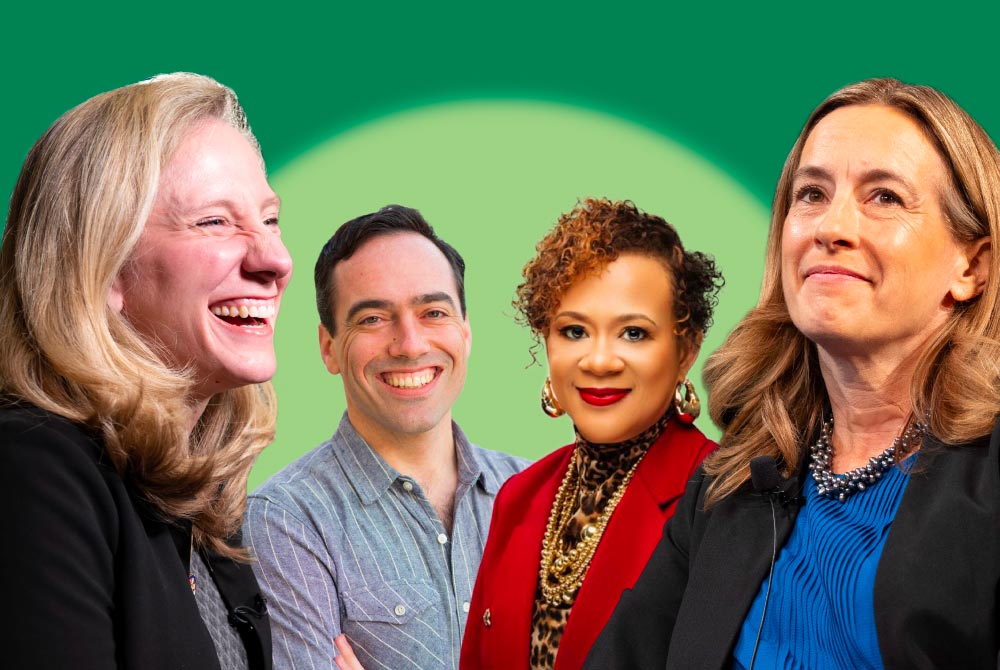 Mikie Sherrill, Abigail Spanberger, Peter Hubbard and Dr. Alicia Johnson.